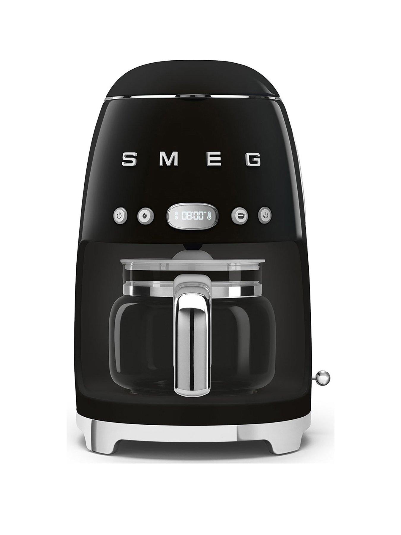 Product photograph of Smeg Dcf02 Retro Style Drip Coffee Machine 1 4 Litre Tank - Black from very.co.uk