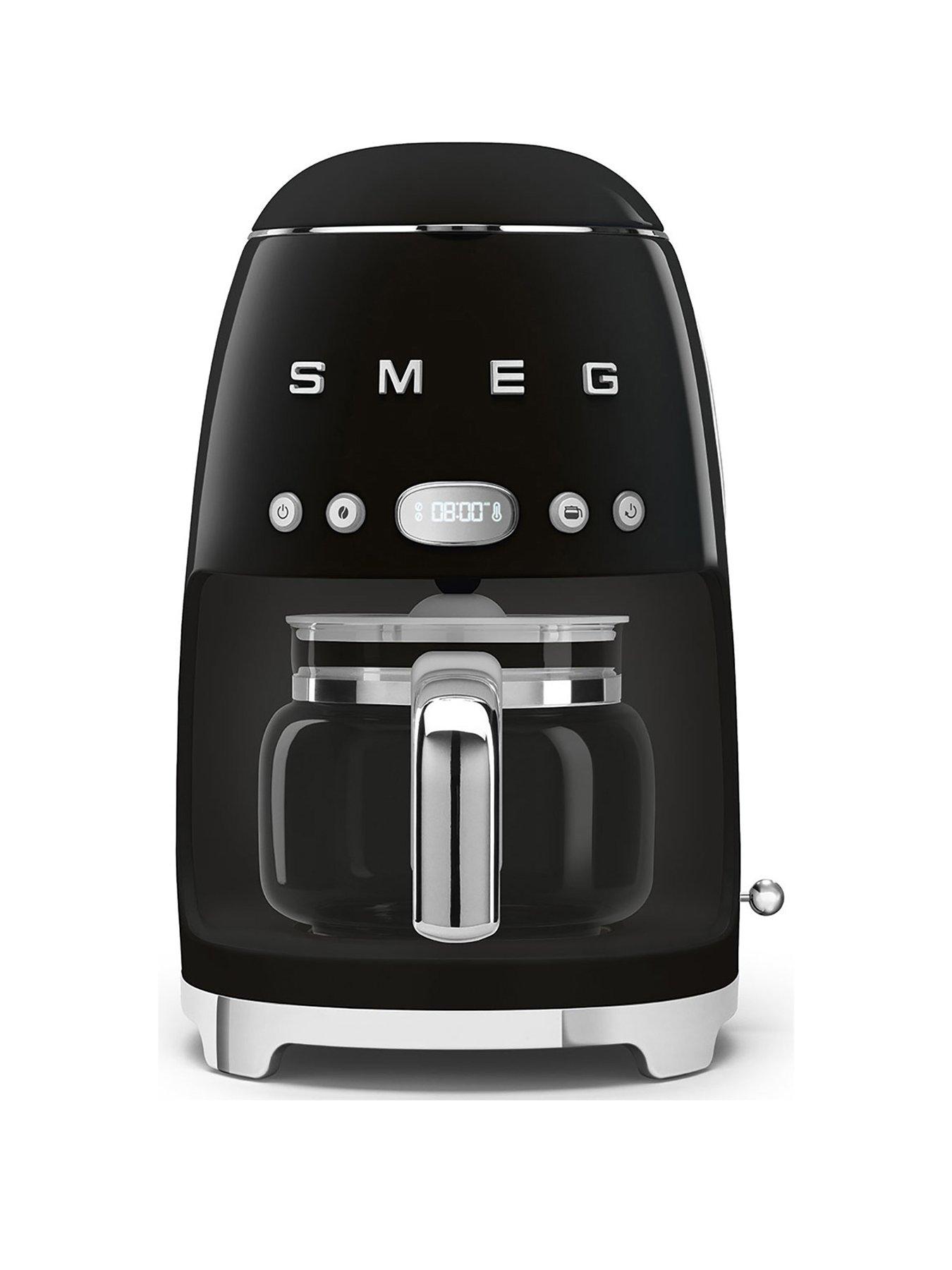 undefined DCF02 Retro Style Drip Coffee Machine, 1.4 Litre Tank - Black