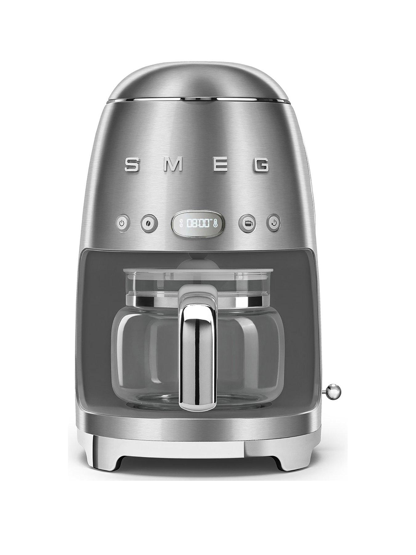 Smeg DCF02 Retro Style Drip Coffee Machine, 1.4 Litre Tank - Stainless Steel