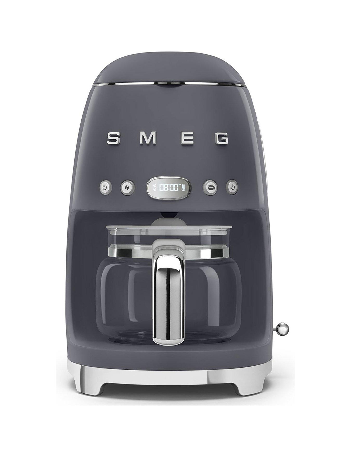 Product photograph of Smeg Dcf02 Retro Style Drip Coffee Machine 1 4 Litre Tank - Slate Grey from very.co.uk