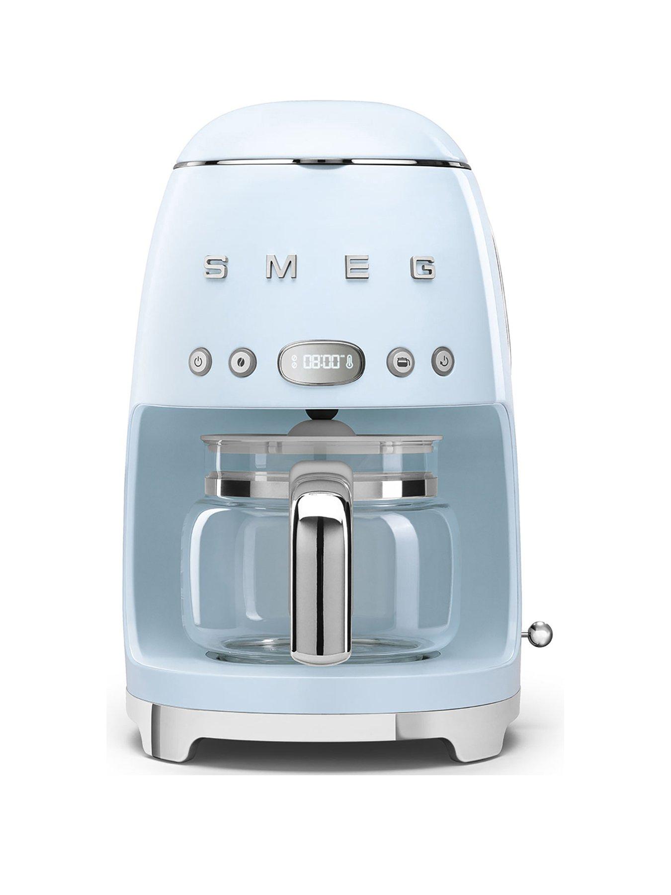 undefined DCF02 Retro Style Drip Coffee Machine, 1.4 Litre Tank - Pastel Blue