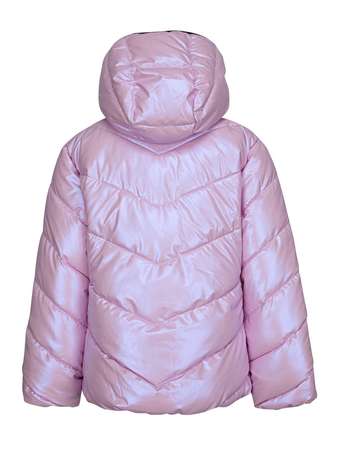 Nike Kids Girls Chevron Padded Outerwear Insulation Jacket Light Pink