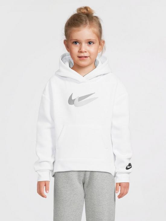 Nike Kids Girls Print Pack Overhead Hoodie - White | very.co.uk
