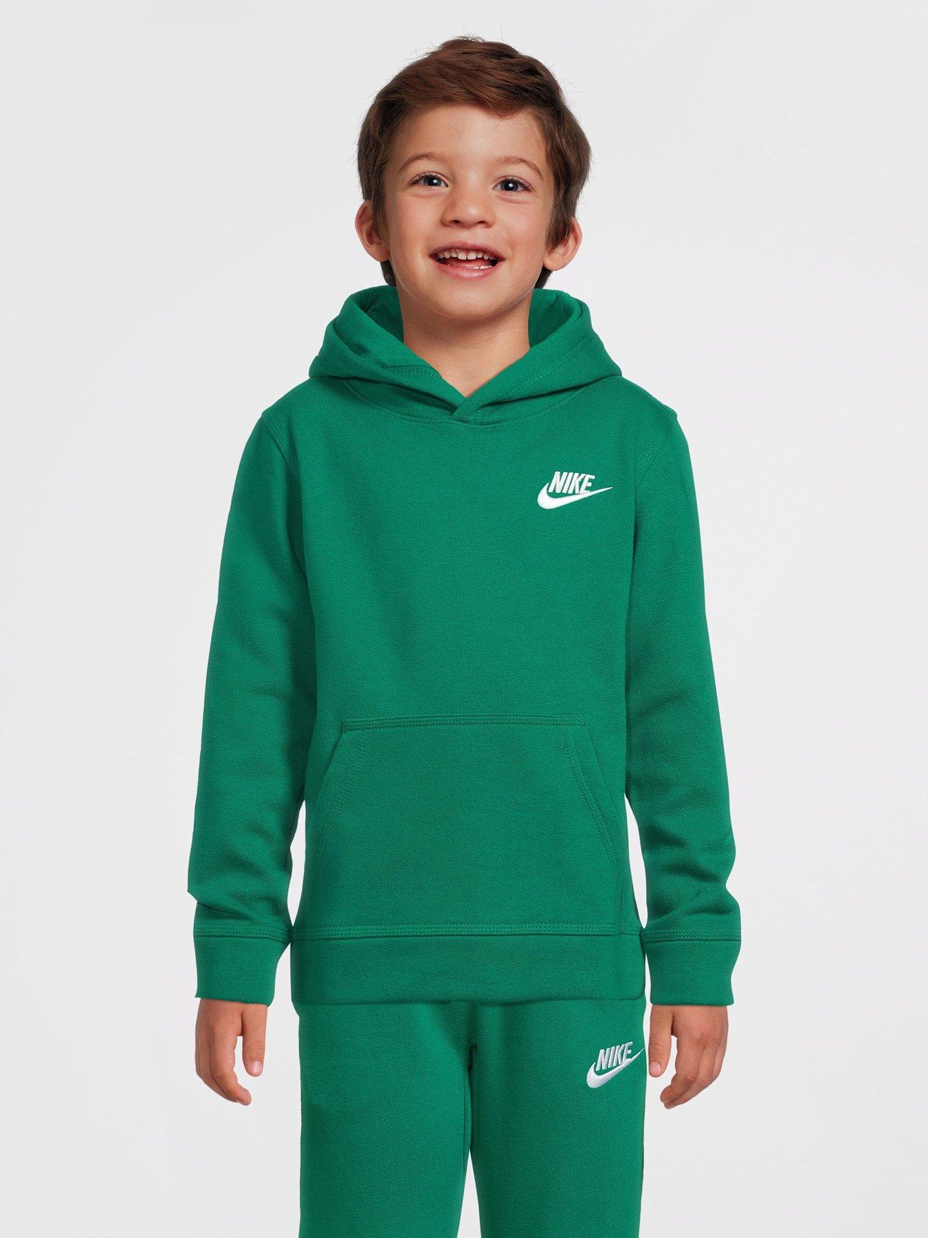 Nike Kids Boys Club Overhead Hoodie Bright Green |
