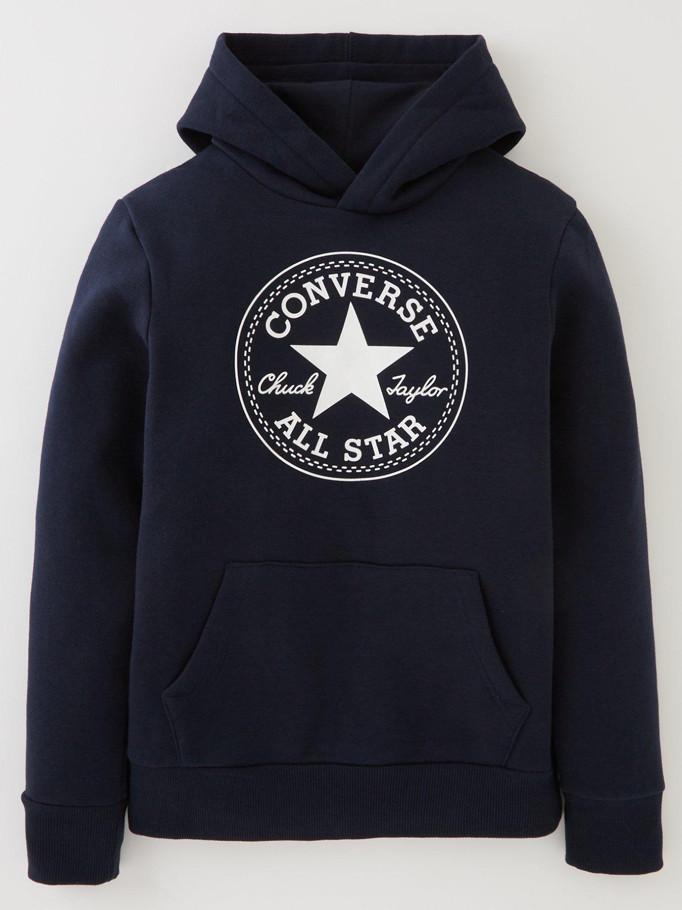 Converse Older Boys Fleece Chuck Patch Core Pullover Hoodie - Dark Blue