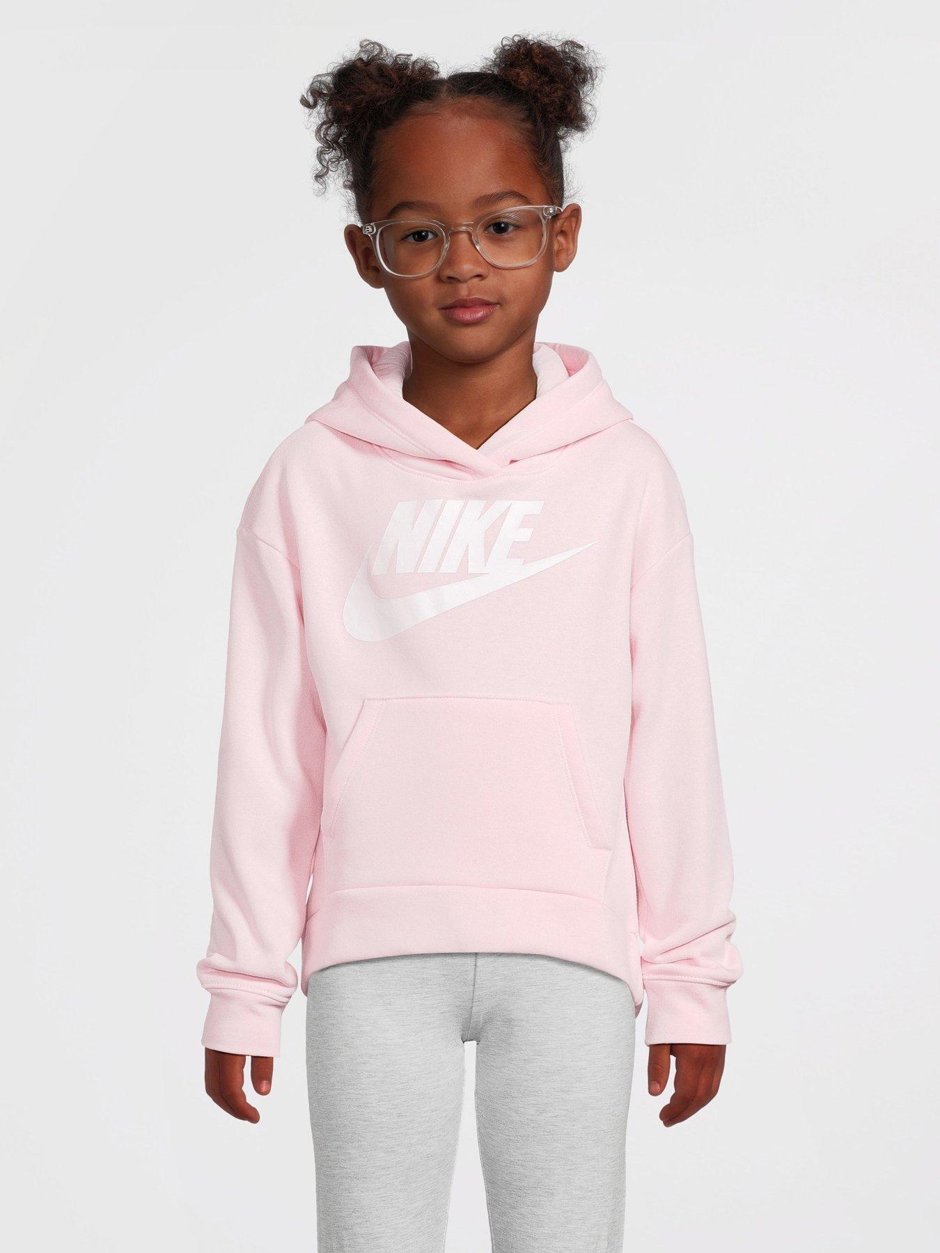 Pink nike cropped hoodie best sale