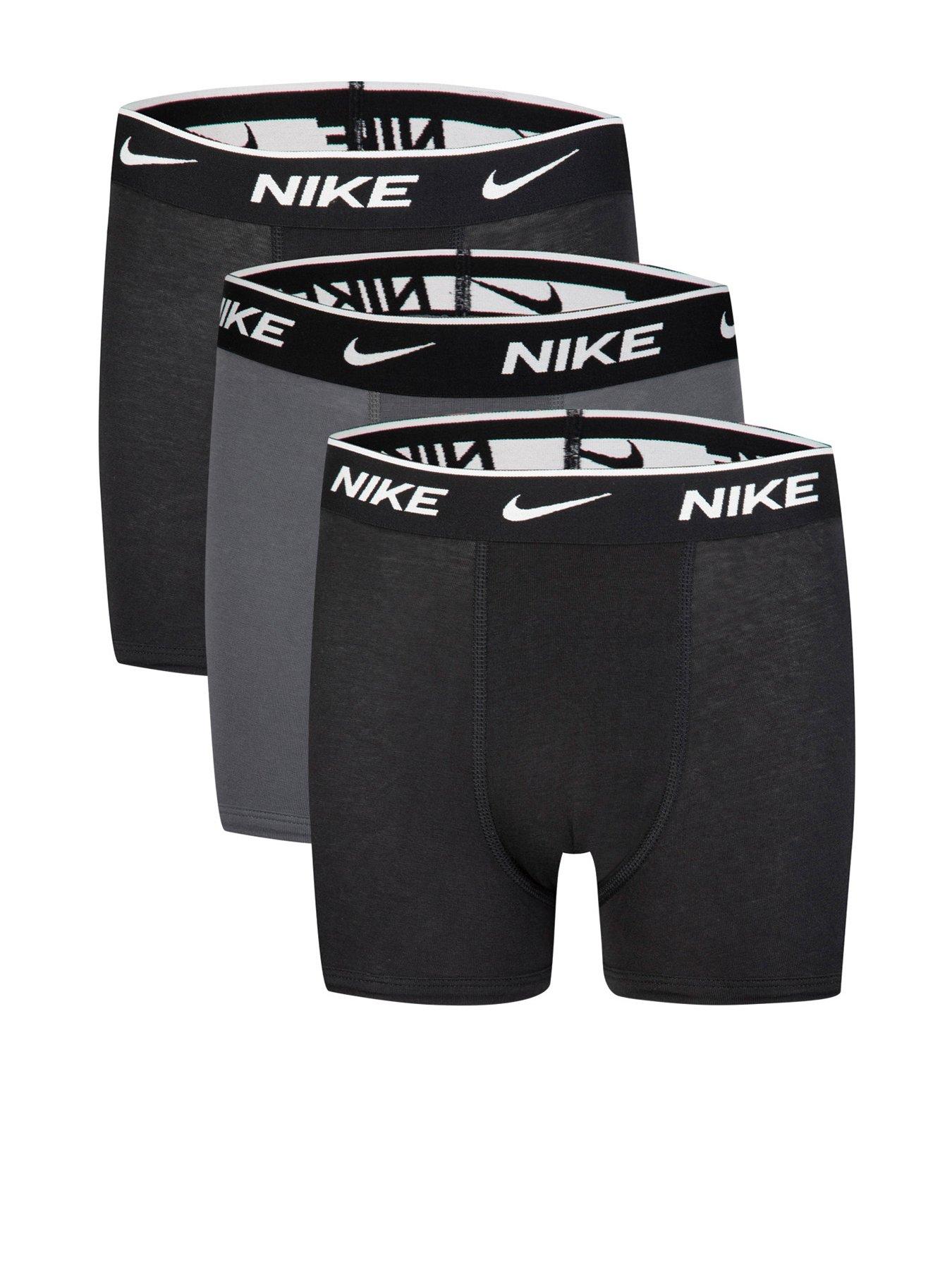 Nike Junior Boys 3 Pack Boxer Brief Underwear - Black | very.co.uk
