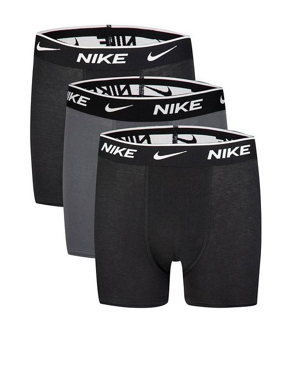 Nike Junior Boys 3 Pack Boxer Brief Underwear - Black