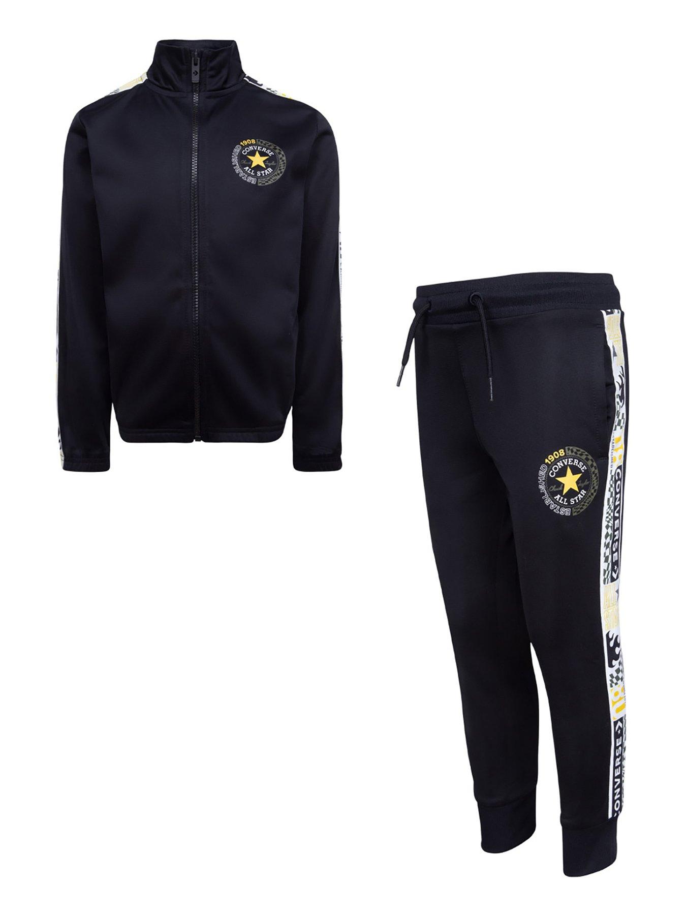 Converse Older Boys Check Your Kicks Tricot Tracksuit Black