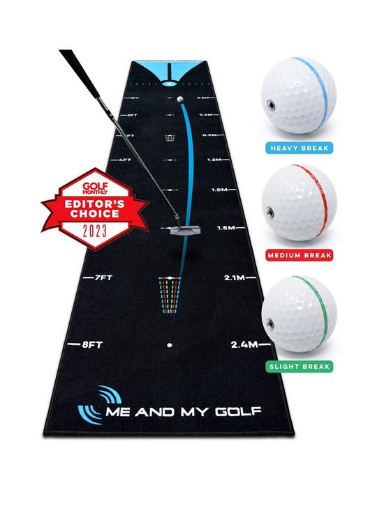 front image of me-and-my-golf-breaking-ball-putting-mat-11ft