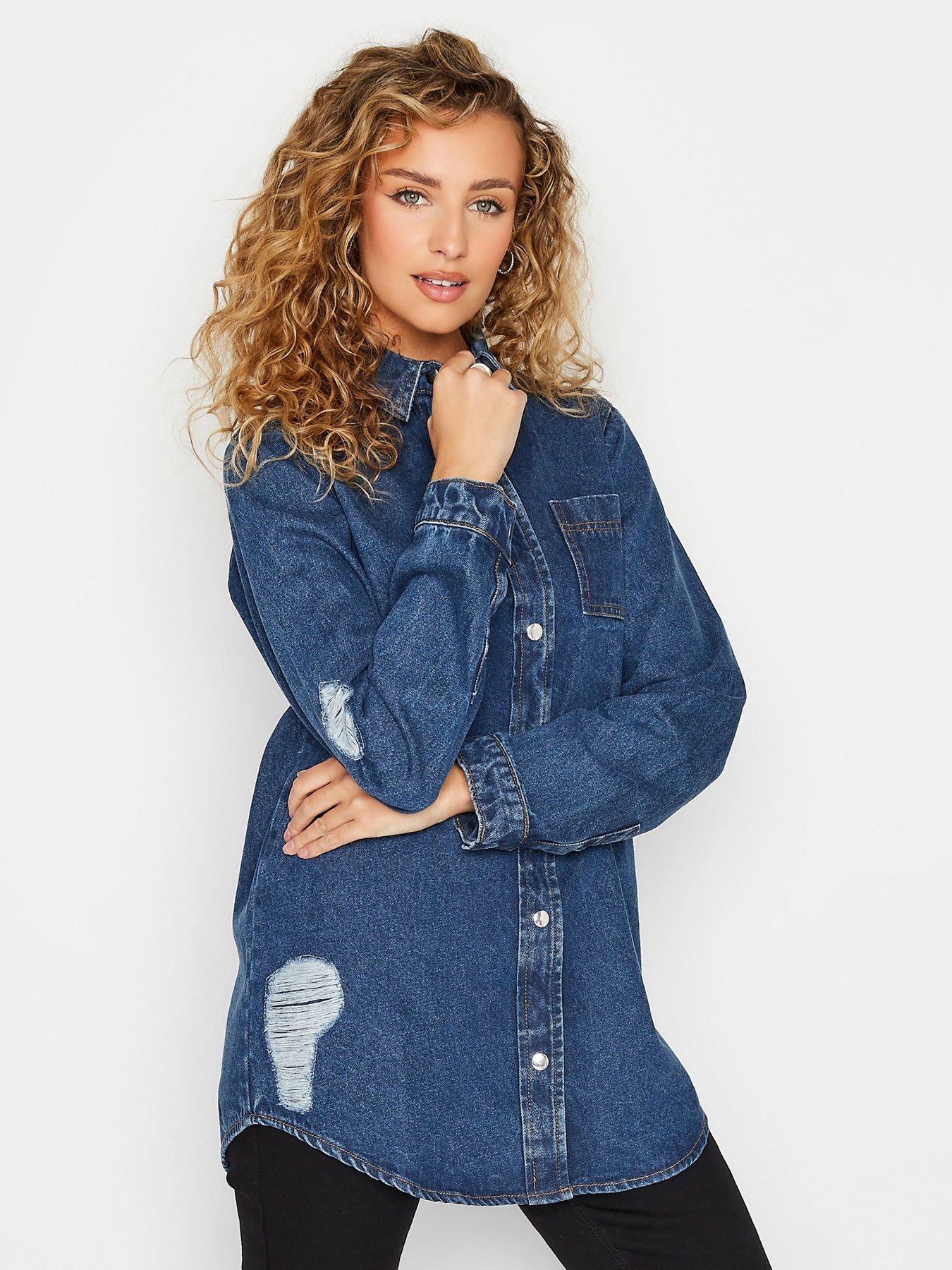 Womens tall best sale denim shirt