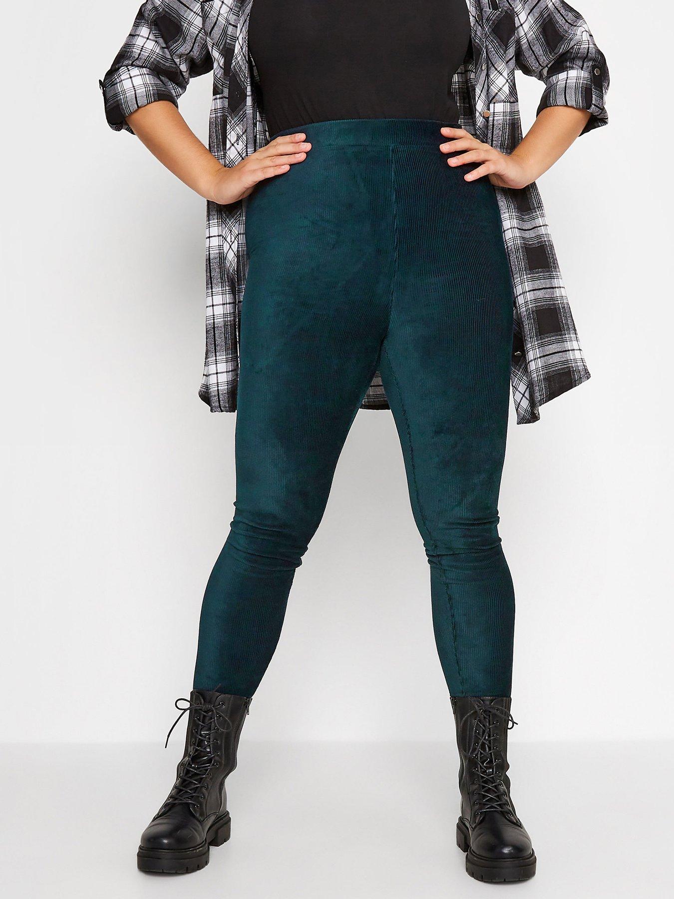 Yours Cord Legging Forest Green
