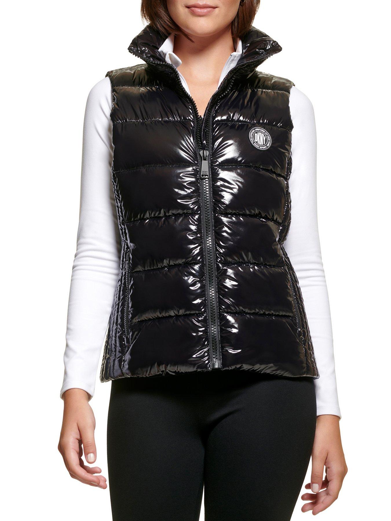 DKNY SPORT SPORT High Shine Padded Gilet - Black