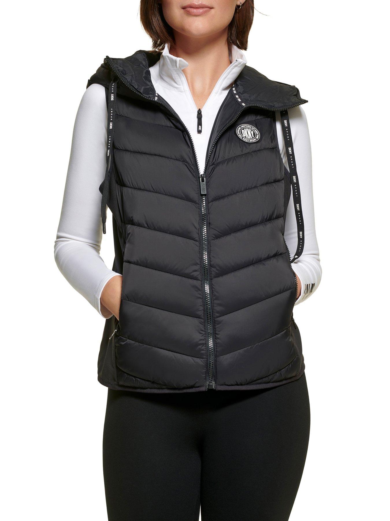 DKNY SPORT Logo Matt Padded Gilet - Black