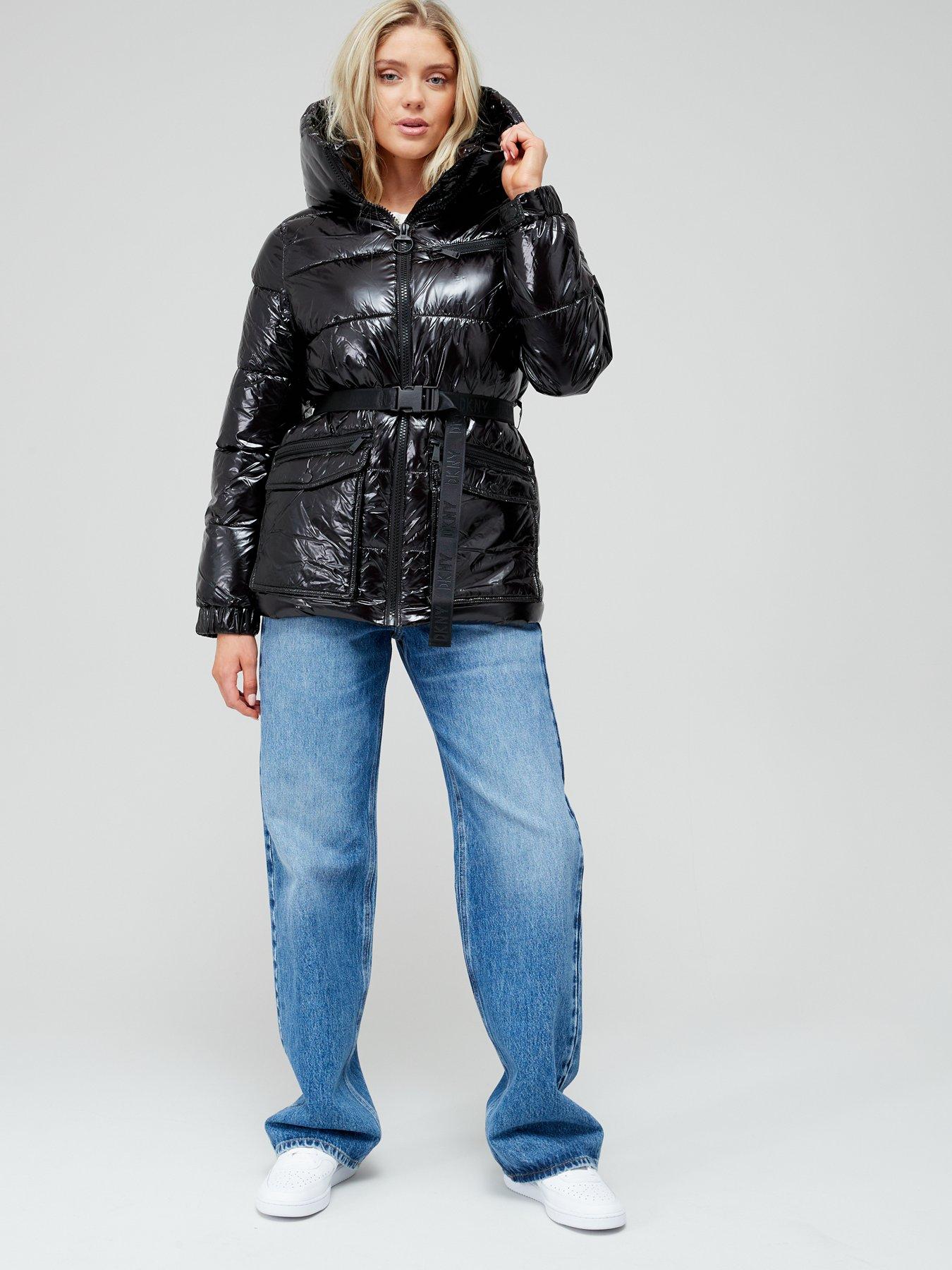 dkny high shine puffer jacket