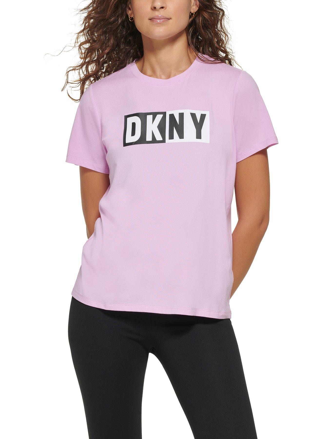 DKNY SPORT Two Tone Logo Ss T Shirt - Purple