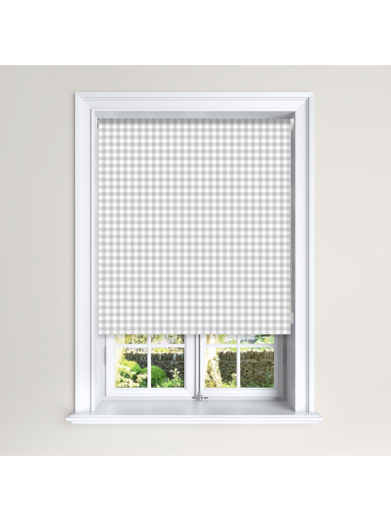 Gingham Printed Blackout Roller Blind very.co.uk