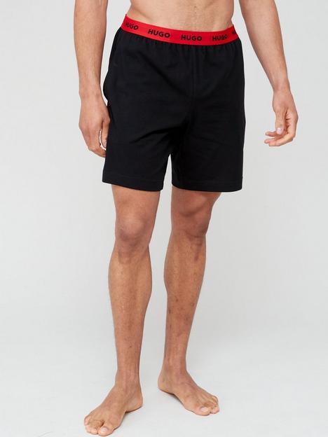 hugo-bodywear-linked-logo-lounge-shorts-black