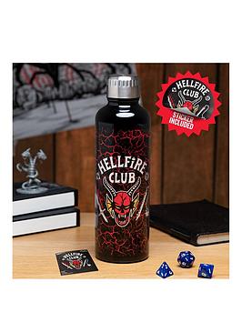 Product photograph of Stranger Things Hellfire Club Metal Water Bottle from very.co.uk