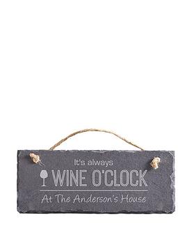 Product photograph of Love Abode Personalised Wine O Clock Sign from very.co.uk