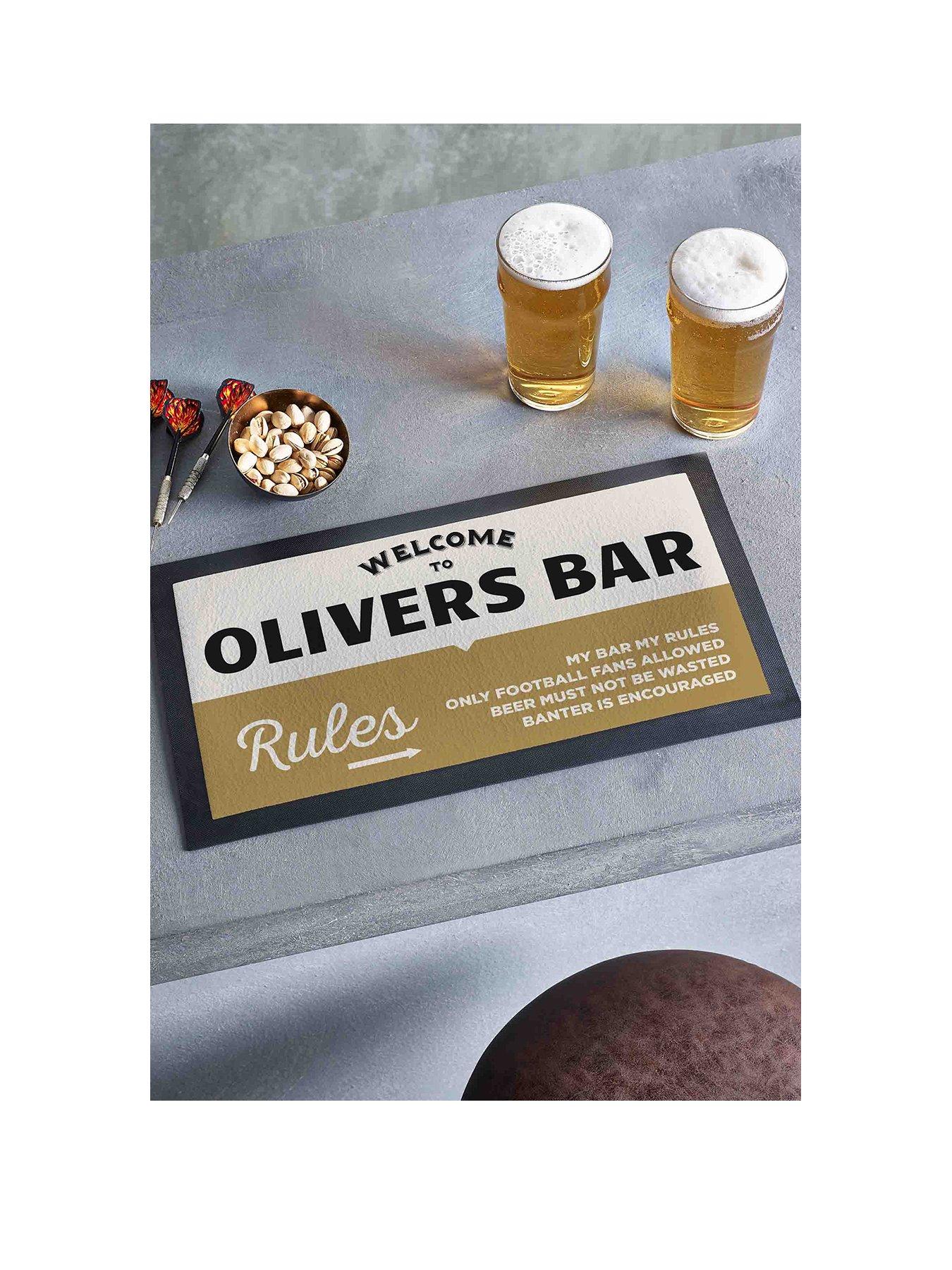 Product photograph of Love Abode Personalised Rules Bar Mat from very.co.uk