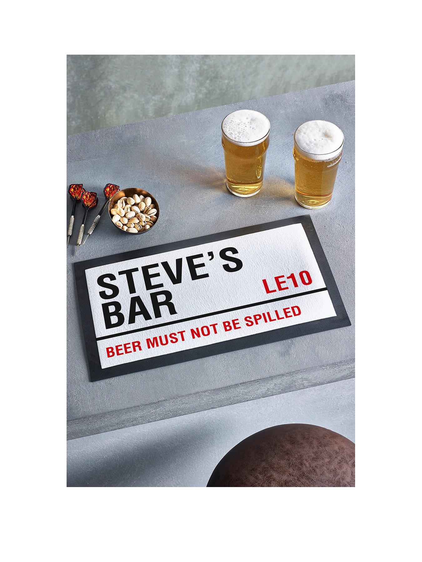 Product photograph of Love Abode Personalised Bar Mat from very.co.uk