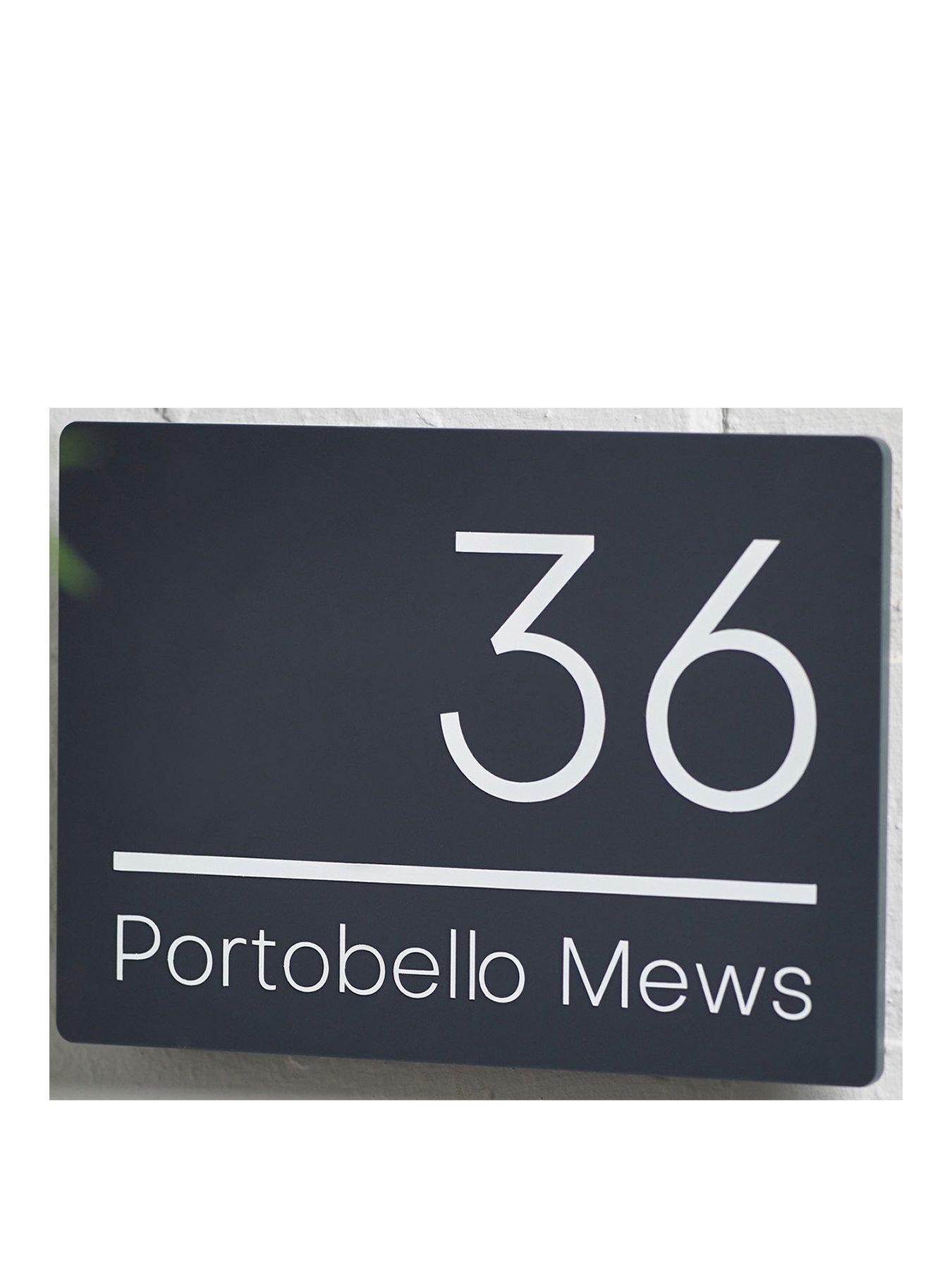 Product photograph of Love Abode Personalised Contemporary House Sign from very.co.uk