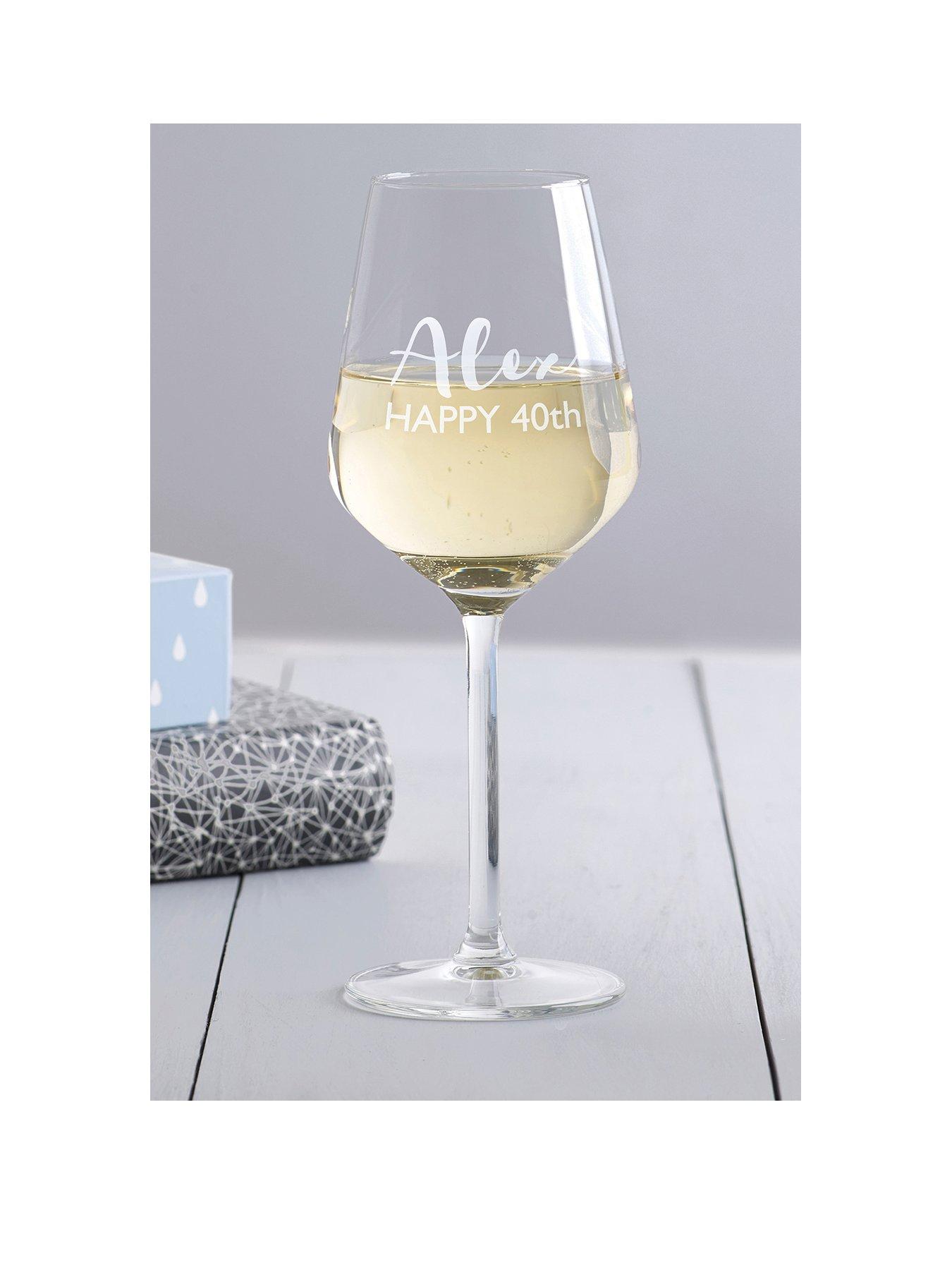 Product photograph of Love Abode Personalised Wine Glass from very.co.uk