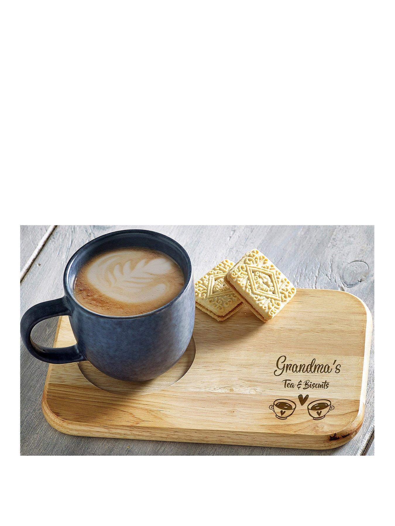 Product photograph of Love Abode Personalised Cups Hearts Serving Board from very.co.uk