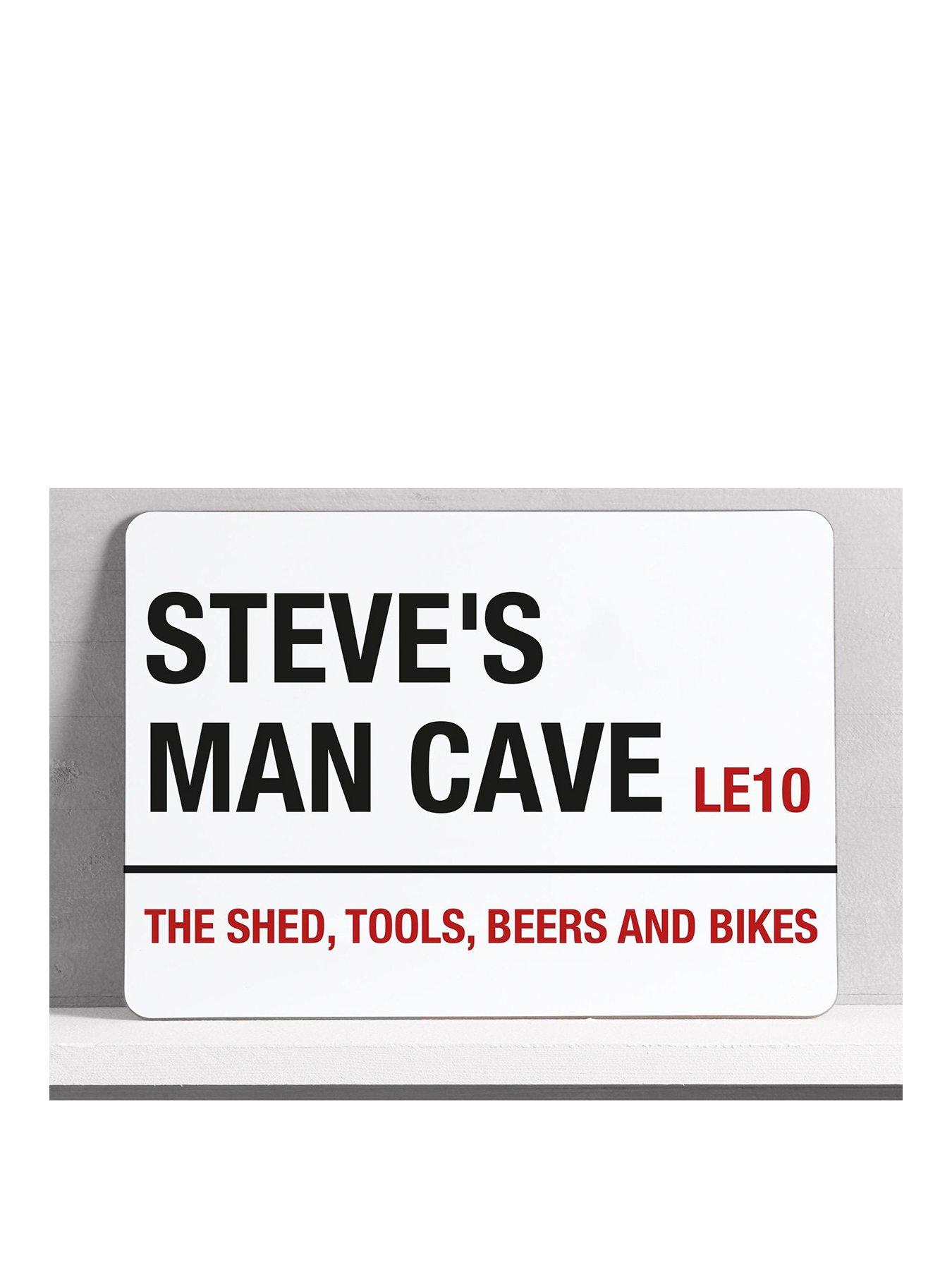 Product photograph of Love Abode Personalised Man Cave Sign from very.co.uk