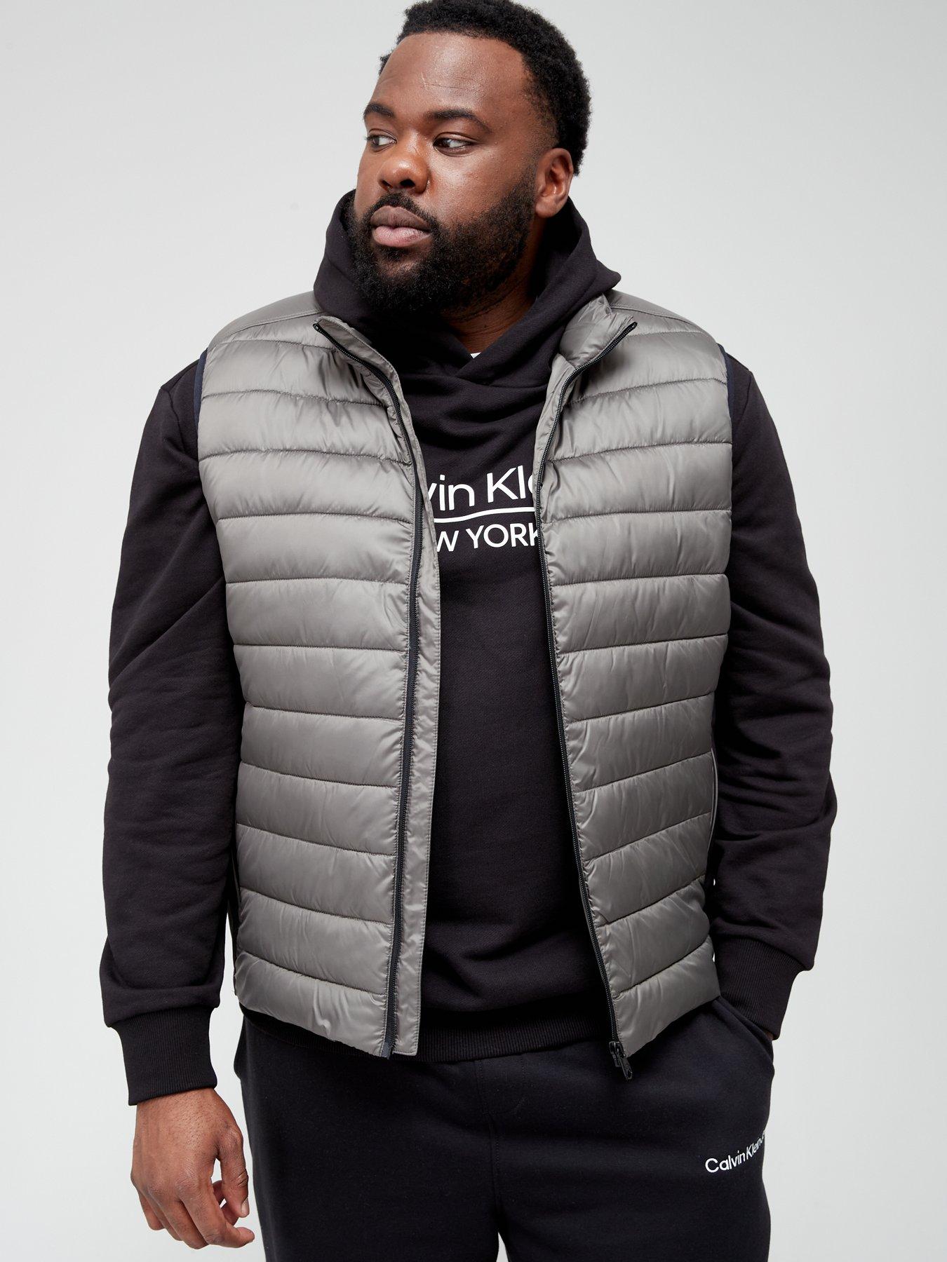 Big Tall Side Logo Padded Gilet Dark Grey