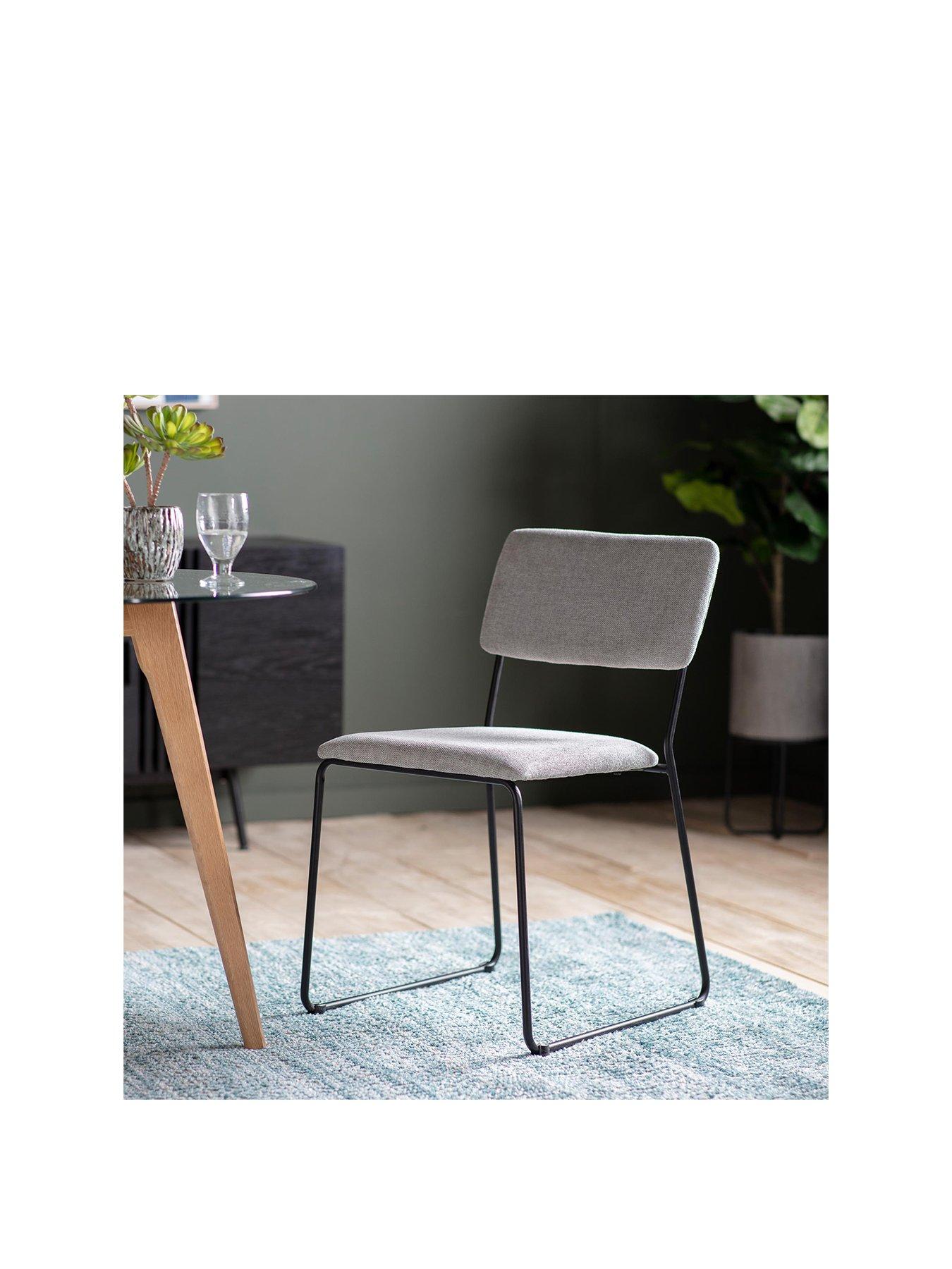 Product photograph of Gallery Pair Of Miller Dining Chairs - Light Grey from very.co.uk