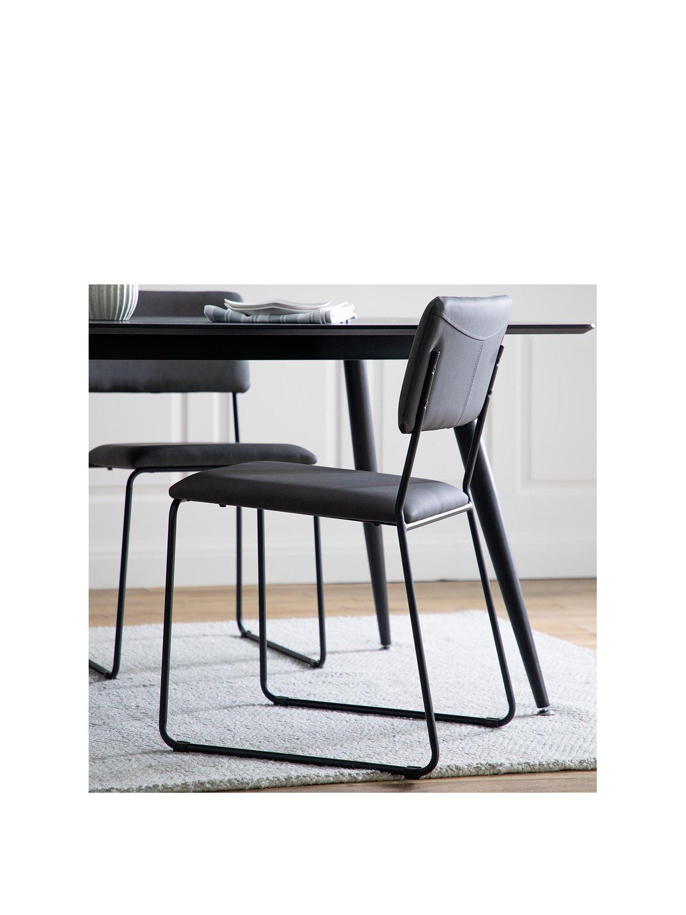Product photograph of Gallery Pair Of Miller Dining Chairs - Slate Grey from very.co.uk