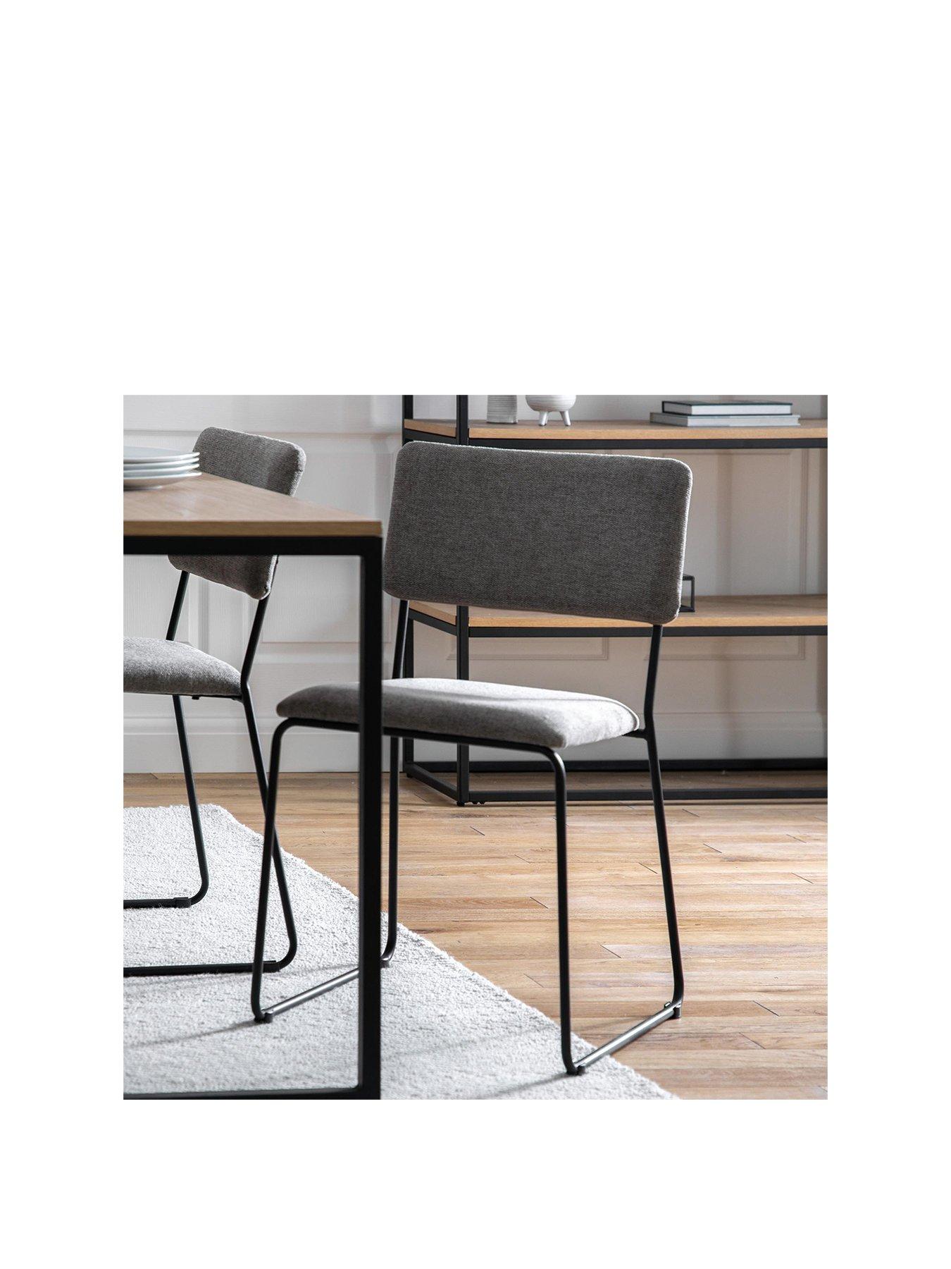 Product photograph of Gallery Pair Of Miller Dining Chairs - Chocolate from very.co.uk