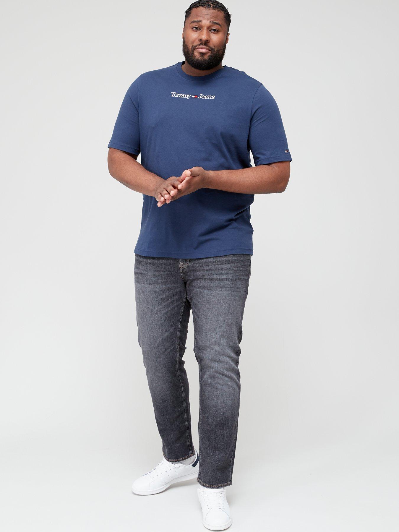 Tommy Jeans Navy Linear Tall Plus Logo TJM Big T-Shirt & 