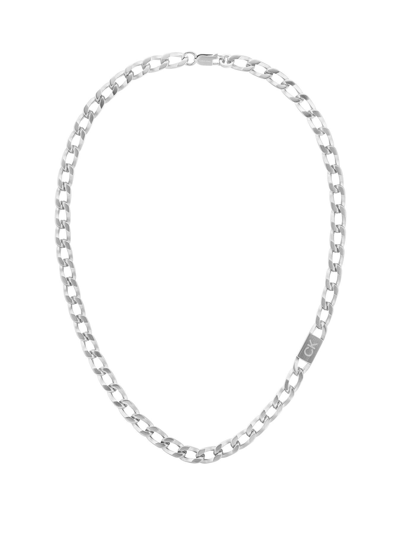 Product photograph of Calvin Klein Men S Steel Chain Necklace from very.co.uk