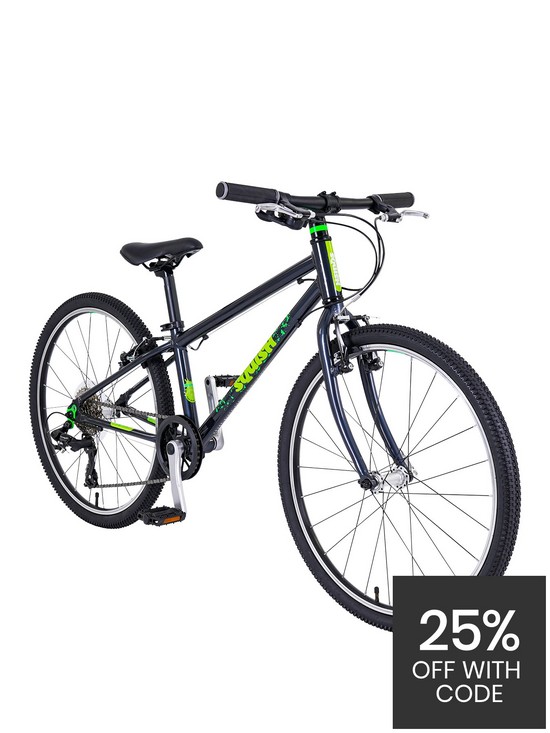 front image of squish-lightweight-24-wheel-8-speed-childrens-bike-dark-grey