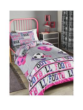 Product photograph of Bedlam Football Single Duvet Cover Set - Pink from very.co.uk