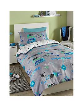 Product photograph of Bedlam Game Glow In The Dark Single Duvet Cover Set - Multi from very.co.uk
