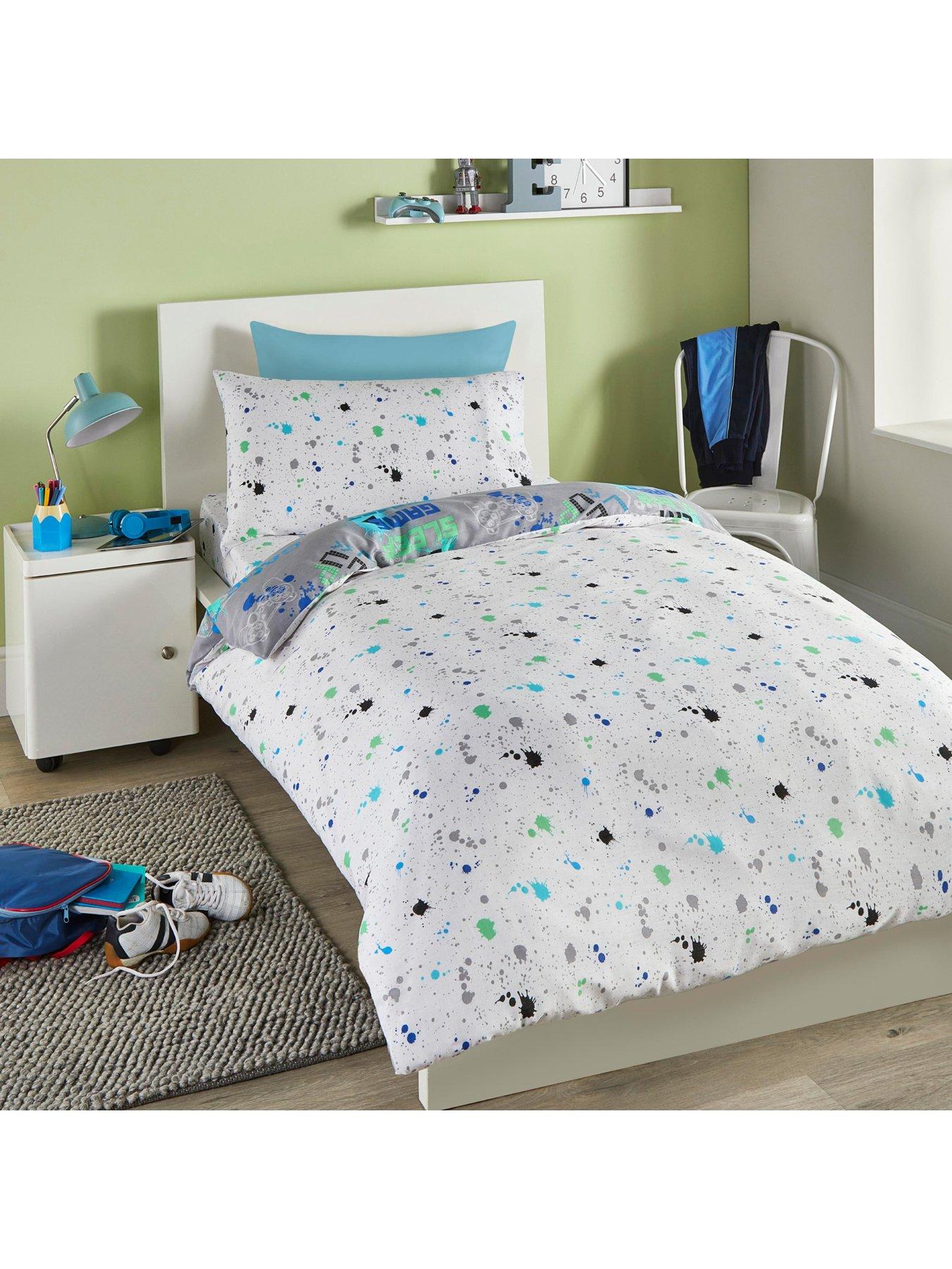 Image 4 of 4 of Bedlam Game Glow In The Dark Single Duvet Cover Set - Multi