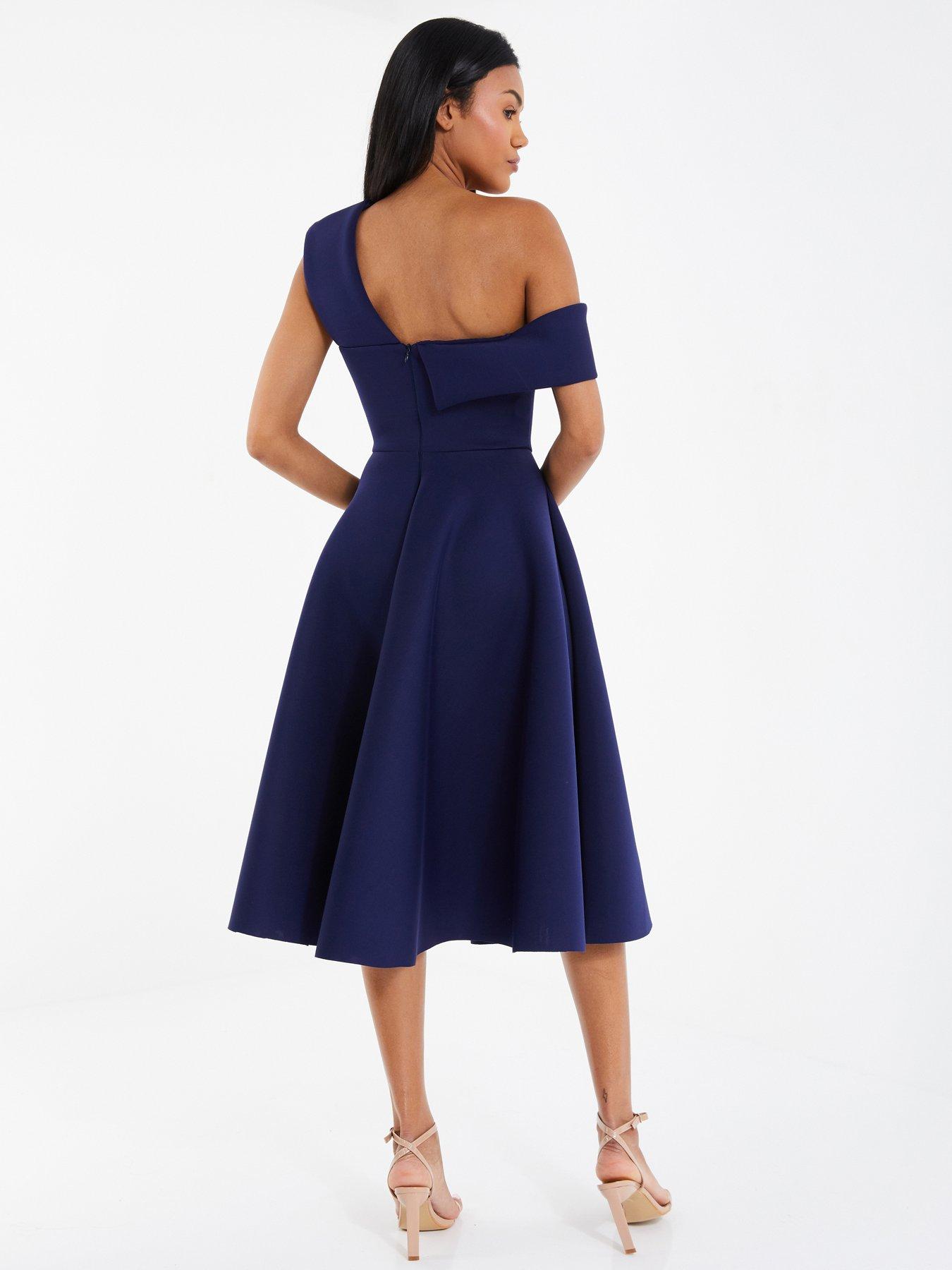 Blue midi skater clearance dress