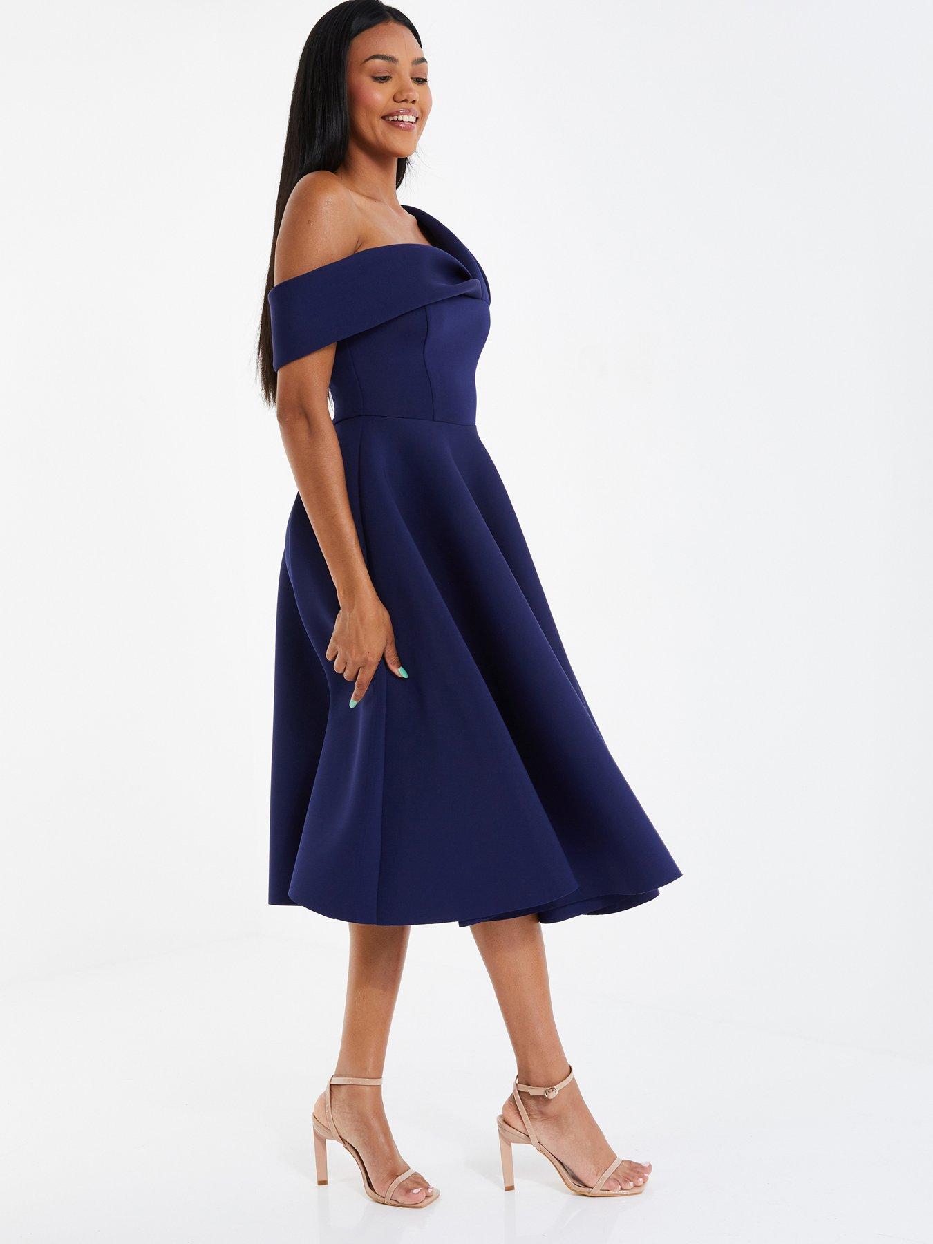 Blue midi hot sale skater dress