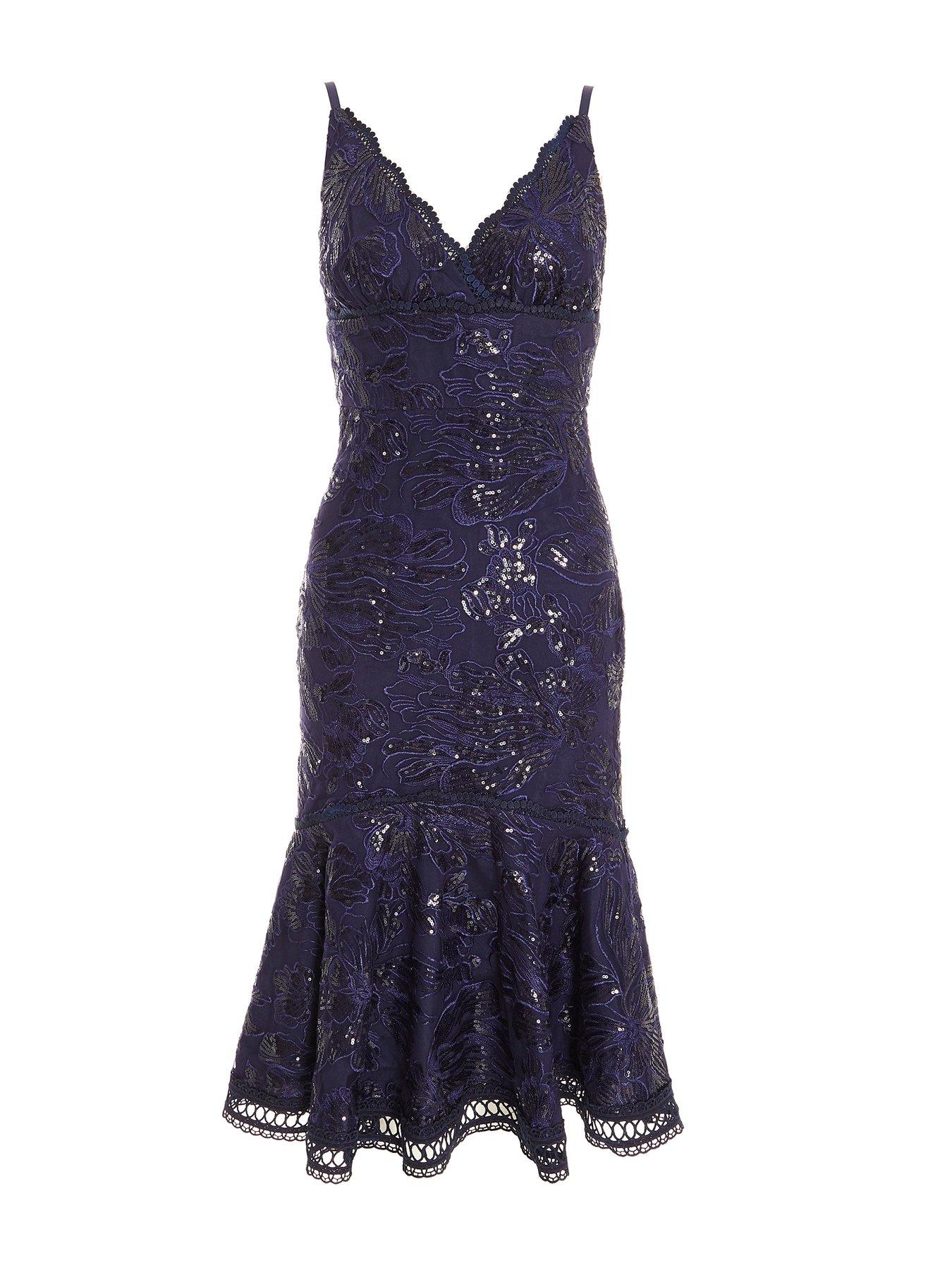 Quiz Sequin Lace Midi Dress | Very