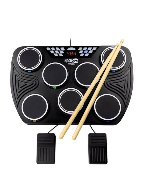 rockjam-tabletop-7-pad-electronic-midi-bluetooth-drum-kit