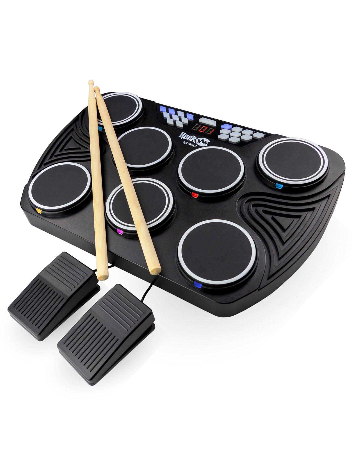 RockJam Tabletop 7 Pad Electronic MIDI Bluetooth Drum Kit very.co.uk