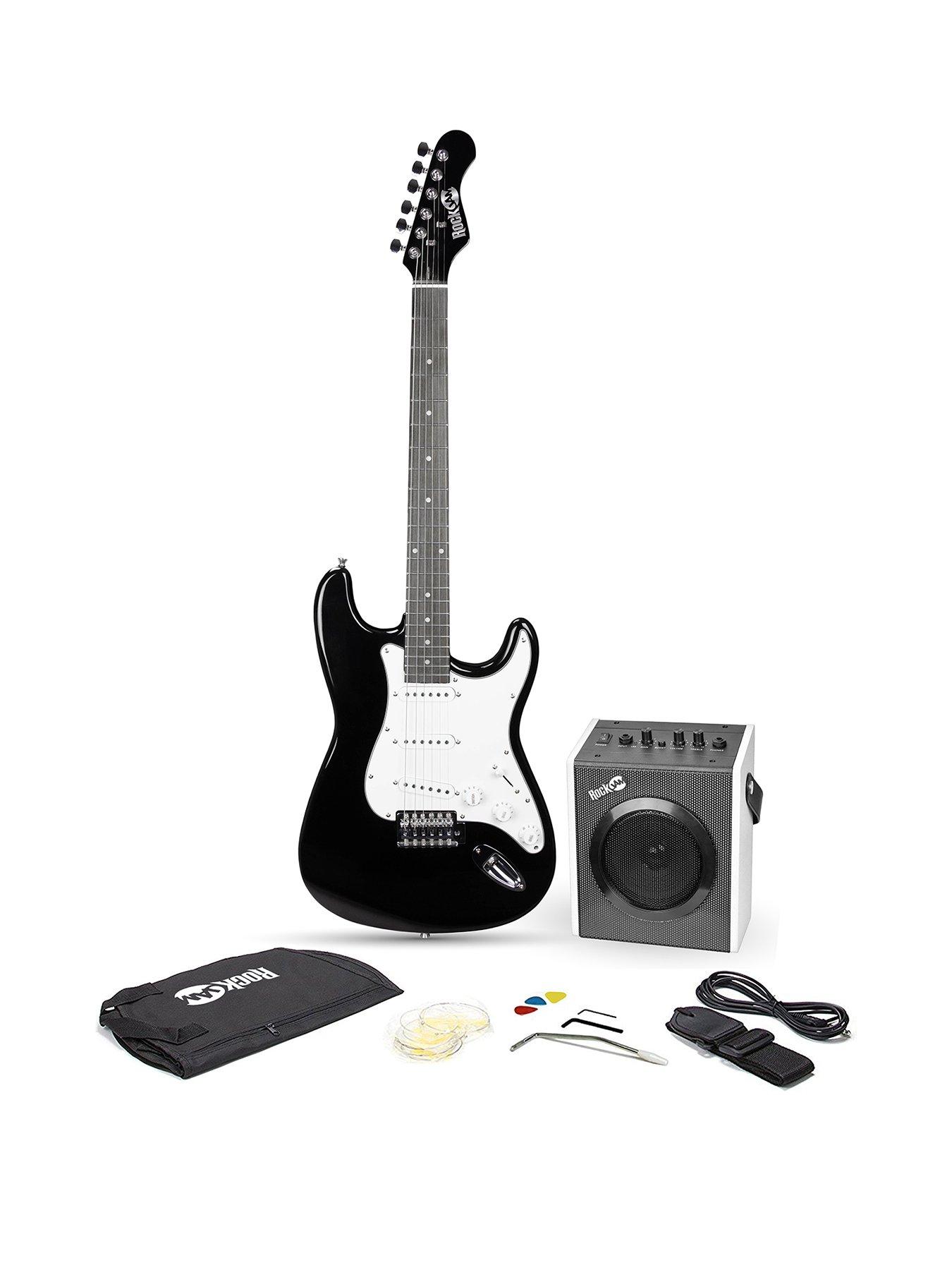 Full size electric store guitar with amp