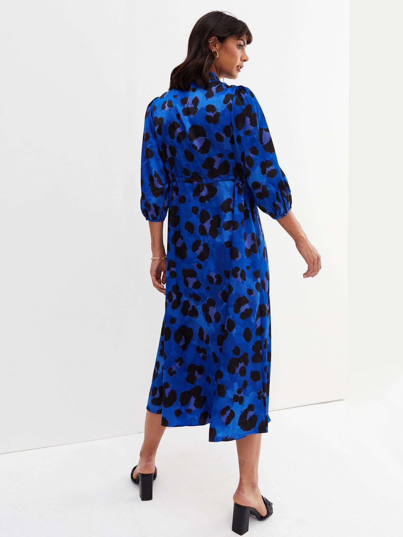 Royal blue hotsell leopard print dress