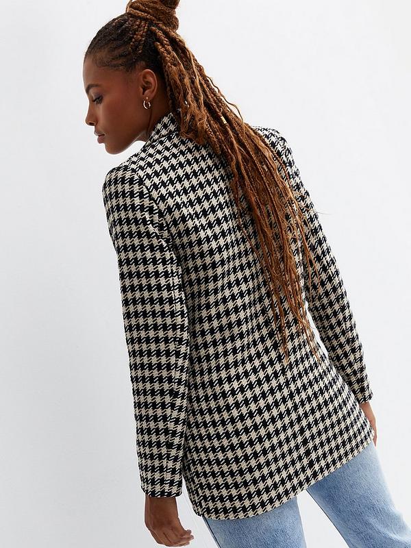 New Look Synthetic Brown Check Double Breasted Oversized Blazer Womens Clothing Jackets Blazers sport coats and suit jackets 