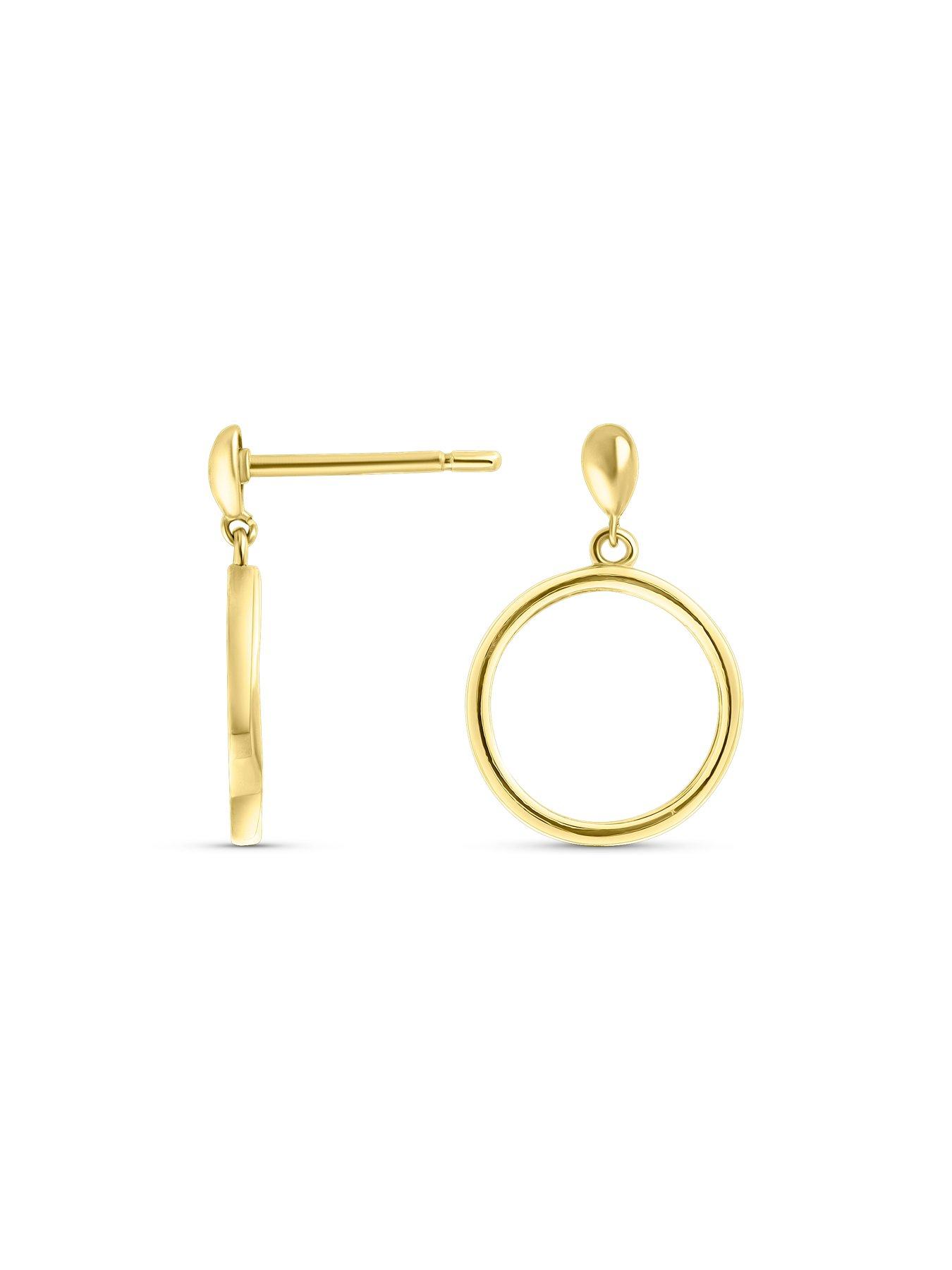 Image 3 of 5 of The Love Collection Sterling Silver Gold Plated Circle Swirl Stud Earrings
