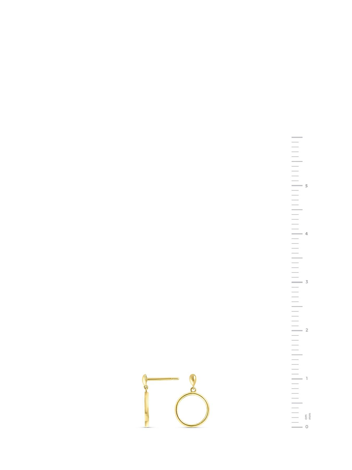 Image 4 of 5 of The Love Collection Sterling Silver Gold Plated Circle Swirl Stud Earrings